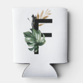 Rafraîchisseur Pour Canette LETTRE D'HUILE D'OR Faux Feuille Tropical F Monogr (Dos)