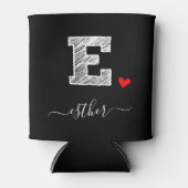 Rafraîchisseur Pour Canette LETTRE E MONOGRAPHIQUE D'Ésquisse Rétro, Pâte de r (Devant)