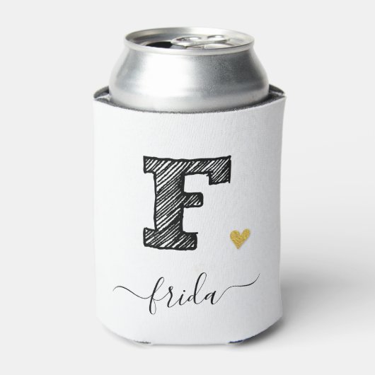 Rafraîchisseur Pour Canette LETTRE F MONOGRAPHIQUE D'ÉCRAN RÉtro, Pâte de refr (Can devant)