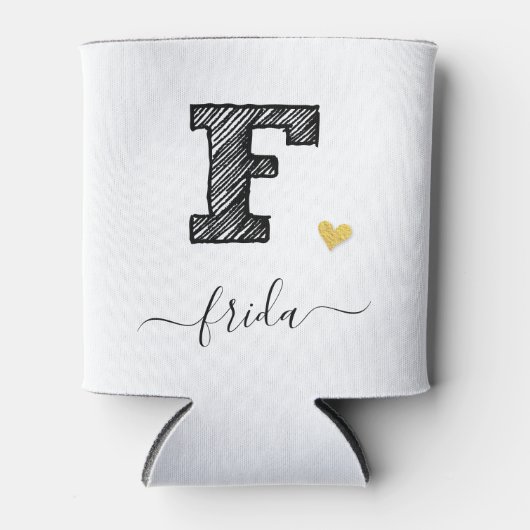 Rafraîchisseur Pour Canette LETTRE F MONOGRAPHIQUE D'ÉCRAN RÉtro, Pâte de refr (Devant)