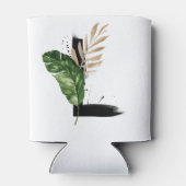 Rafraîchisseur Pour Canette LETTRE Feuille Tropicale Faux Gold Foil L MONogram (Dos)