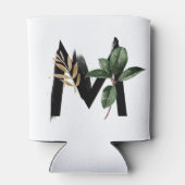 Rafraîchisseur Pour Canette LETTRE Feuille Tropicale Faux Gold Foil M Monogram (Dos)