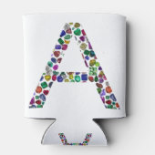 Rafraîchisseur Pour Canette Lettre initiale A avec Monogramme floral de pierre (Dos)