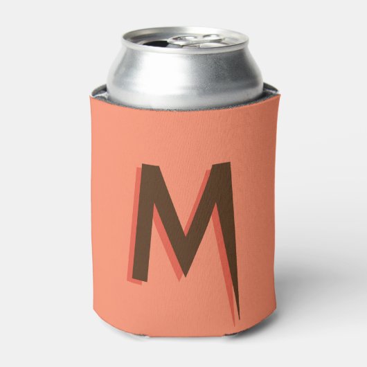 Rafraîchisseur Pour Canette Lettre initiale de texte Brown 3D moderne | Rose S (Can devant)