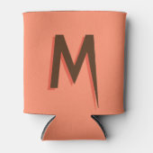 Rafraîchisseur Pour Canette Lettre initiale de texte Brown 3D moderne | Rose S (Devant)