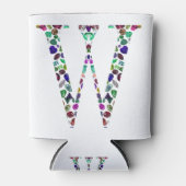 Rafraîchisseur Pour Canette Lettre initiale W Gemstone Design (Devant)