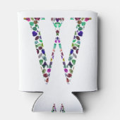 Rafraîchisseur Pour Canette Lettre initiale W Gemstone Design (Dos)