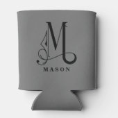 Rafraîchisseur Pour Canette Lettre M M monogramme stylée avec nom (Dos)