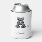 Rafraîchisseur Pour Canette Lettre Monogramme A, Pâte de refroidissement (Can devant)