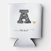 Rafraîchisseur Pour Canette Lettre Monogramme A, Pâte de refroidissement (Devant)