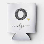 Rafraîchisseur Pour Canette Lettre O Monogramme d'esquisse rétro, Pâte de refr (Devant)