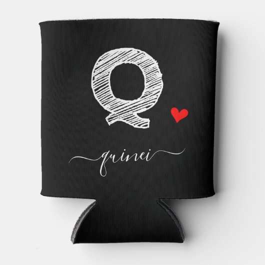 Rafraîchisseur Pour Canette Lettre Q - Monogramme - Croquis rétrospectif, Pâte (Devant)