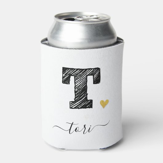 Rafraîchisseur Pour Canette LETTRE T MONOGRAPHIQUE D'ÉCRAN RÉtro, Pouvant refr (Can devant)