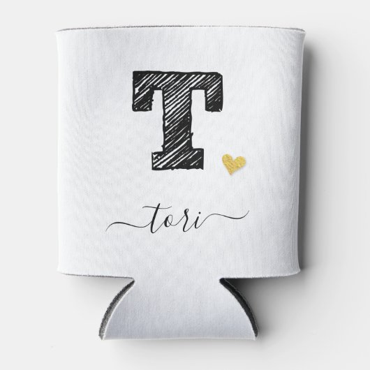 Rafraîchisseur Pour Canette LETTRE T MONOGRAPHIQUE D'ÉCRAN RÉtro, Pouvant refr (Devant)