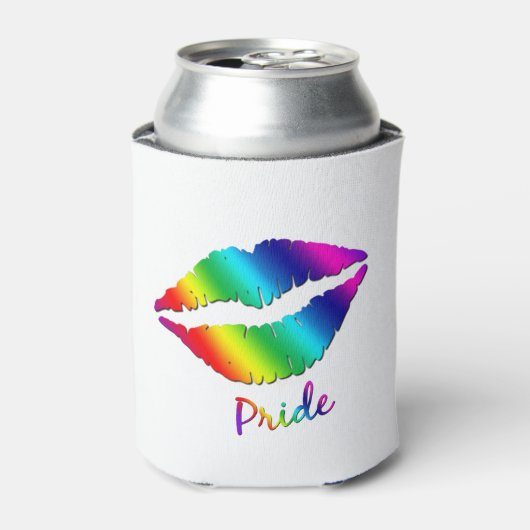 Rafraîchisseur Pour Canette Lèvres de couleur arc-en-ciel (Can devant)