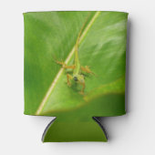 Rafraîchisseur Pour Canette Lézard vert sur feuille verte (Devant)