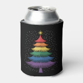 Rafraîchisseur Pour Canette LGBT-Q Pride Christmas Tree Pajama Rainbow Flag (Can devant)