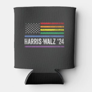 Rafraîchisseur Pour Canette LGBTQ Harris Walz Élection du drapeau américain 20