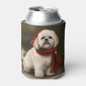 Rafraîchisseur Pour Canette Lhasa Apso Chien dans Noël de neige (Can devant)