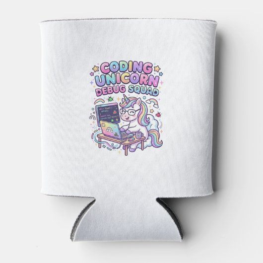 Rafraîchisseur Pour Canette Licorne Coding Licorne Debug Squad Marché Charmant (Devant)
