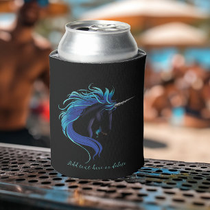 Rafraîchisseur Pour Canette Licorne noire élégante Fantaisie Magique Bleu Arge