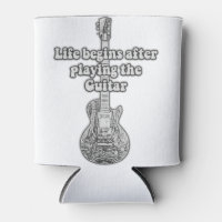 Life begins after playing the guitar. black & whit