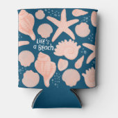 Rafraîchisseur Pour Canette LIFE'S A BEACH seashells motif rose (Devant)