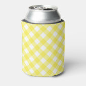 Rafraîchisseur Pour Canette Light Yellow Classic Gingham Pattern Monogram (Can Dos)