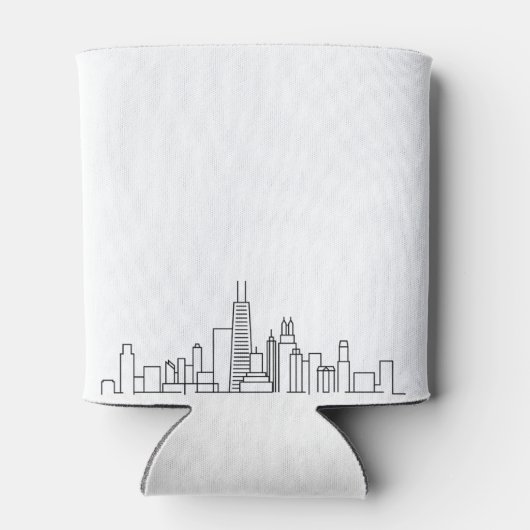 Rafraîchisseur Pour Canette Ligne Skyline stylisée Chicago | Mariage peut refr (Dos)