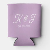 Rafraîchisseur Pour Canette Lilac Wedding Favor Monogrammed Can Cooler (Devant)
