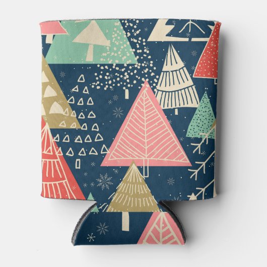 Rafraîchisseur Pour Canette L'Illustration Festive Des Arbres De Noël. (Devant)