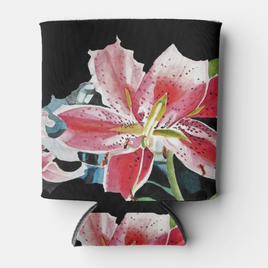 Rafraîchisseur Pour Canette Lily Lillies Fleur d'aquarelle Stubbie Can Cooler (Devant)