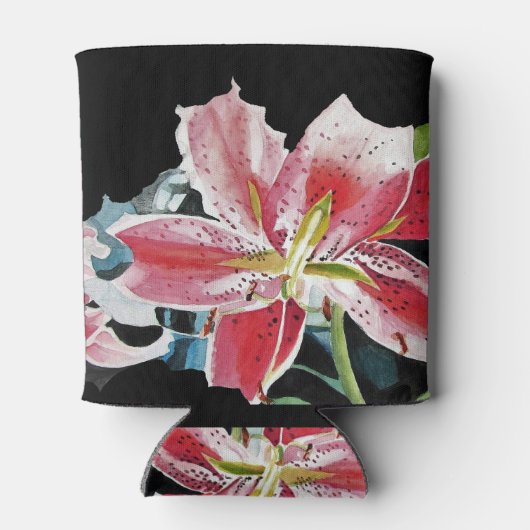 Rafraîchisseur Pour Canette Lily Lillies Fleur d'aquarelle Stubbie Can Cooler (Dos)