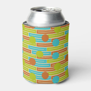 Rafraîchisseur Pour Canette Lime Green, Cinnamon Brown, Rectangles Turquoise