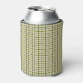 Rafraîchisseur Pour Canette Lime Green Plaid Classic Pattern Retro (Can devant)