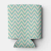 Rafraîchisseur Pour Canette Lin rustique Beige et Aqua Chevron Monogramme (Dos)