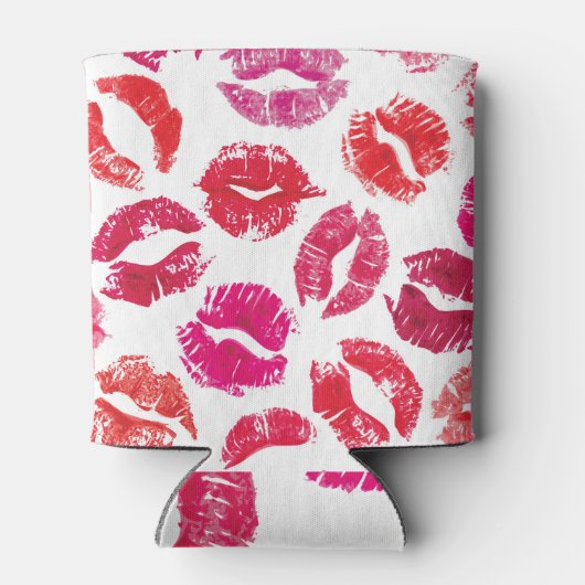 Rafraîchisseur Pour Canette Lipstick Baisers Motif sans couture. (Dos)