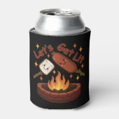 Rafraîchisseur Pour Canette Lit Firepit - mignon Marshmallow & Hot Dog (Can devant)