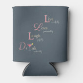 Rafraîchisseur Pour Canette Live Love Laugh and Drink cocktail (Devant)