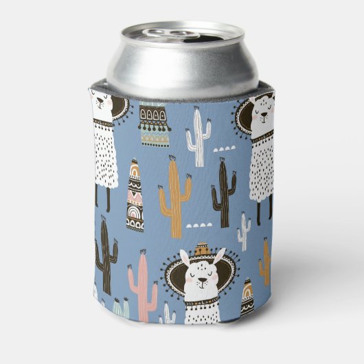 Rafraîchisseur Pour Canette Llama, Cactus, Motif d'éléments à main. (Can Dos)