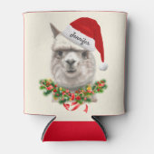 Rafraîchisseur Pour Canette Llama Funny Noël Stocker Stuffer Santa Hat (Devant)