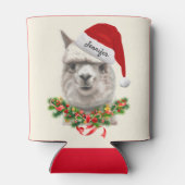 Rafraîchisseur Pour Canette Llama Funny Noël Stocker Stuffer Santa Hat (Dos)