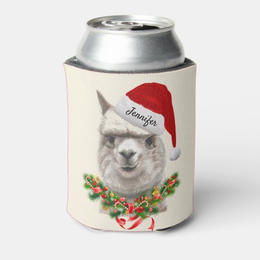 Rafraîchisseur Pour Canette Llama Funny Noël Stocker Stuffer Santa Hat (Can Dos)