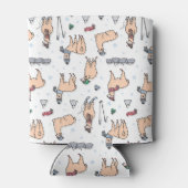 Rafraîchisseur Pour Canette Llamas En Casquette & Écarts Motif de ski (Dos)