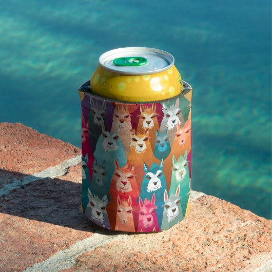 Rafraîchisseur Pour Canette Llamazing Fiesta Stubby Holder, Rainbow Llama (Piscine in situ)