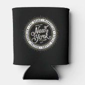 Rafraîchisseur Pour Canette Logo de thème de New York en noir et blanc (Dos)