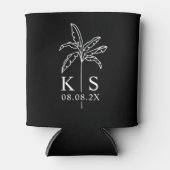 Rafraîchisseur Pour Canette Logo du Mariage Monogramme personnalisé Palm Tree (Devant)