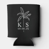 Rafraîchisseur Pour Canette Logo du Mariage Monogramme personnalisé Palm Tree (Dos)