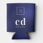 Rafraîchisseur Pour Canette Logo du nom du monogramme bleu marine (Devant)