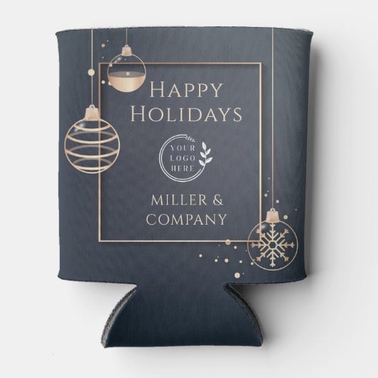 Rafraîchisseur Pour Canette Logo Joyeuses Fêtes Noël Entreprise Moderne (Devant)